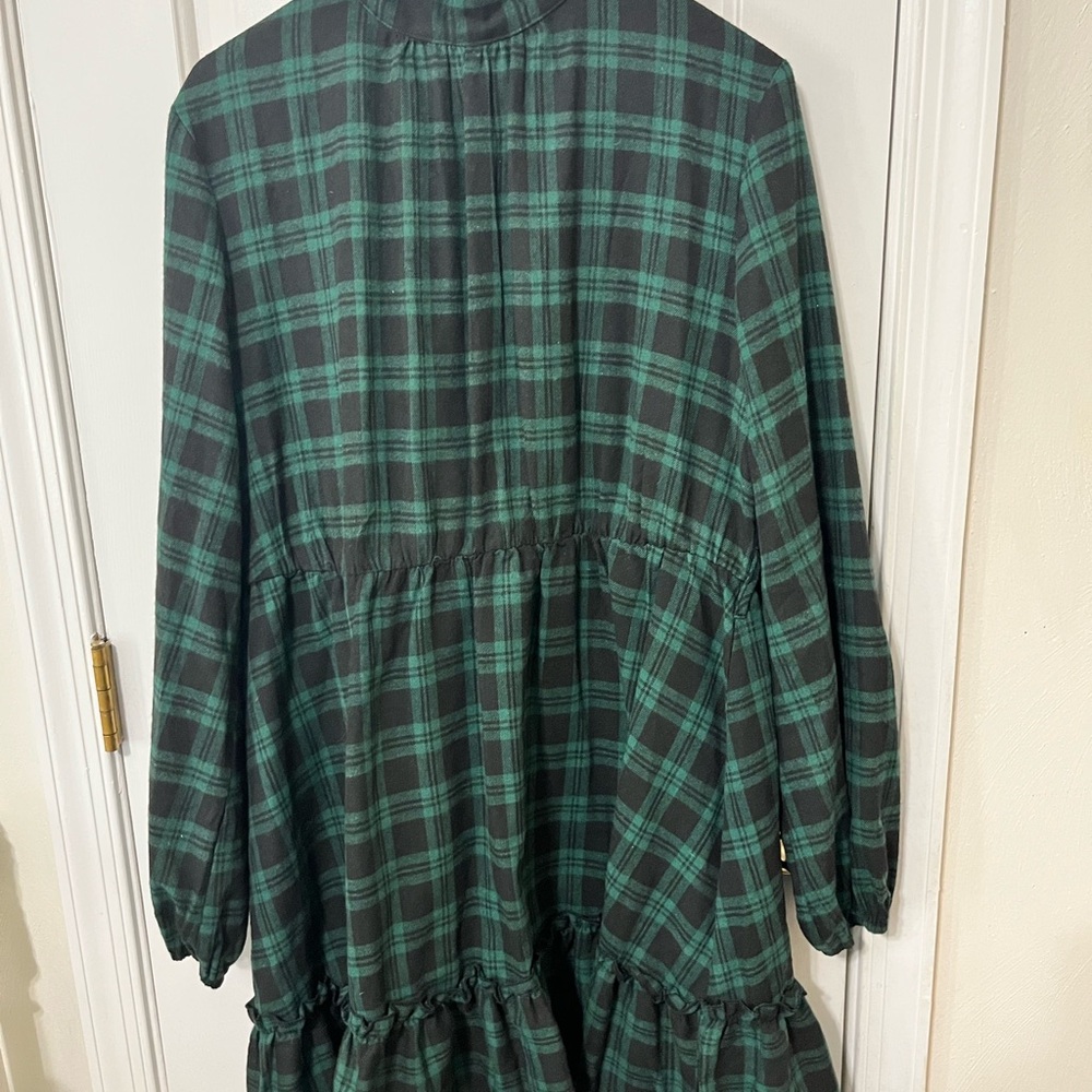 Green Plaid Kids Dress